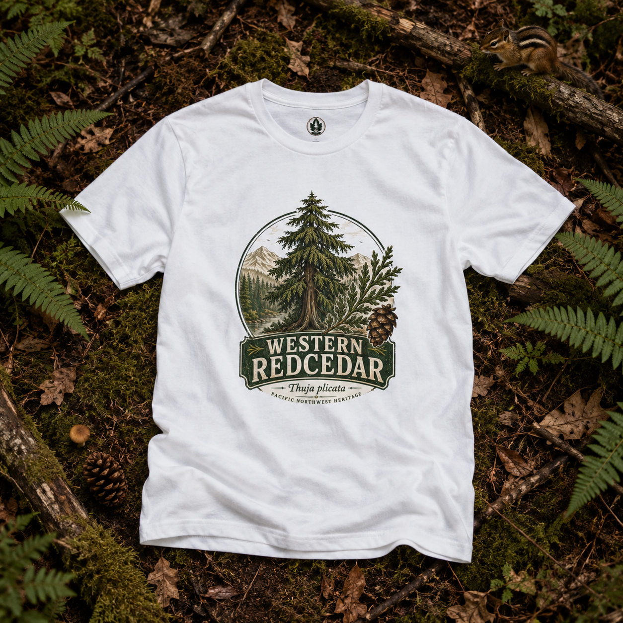 Western Redcedar, Thuja plicata Pacific Northwest Heritage T‑Shirt