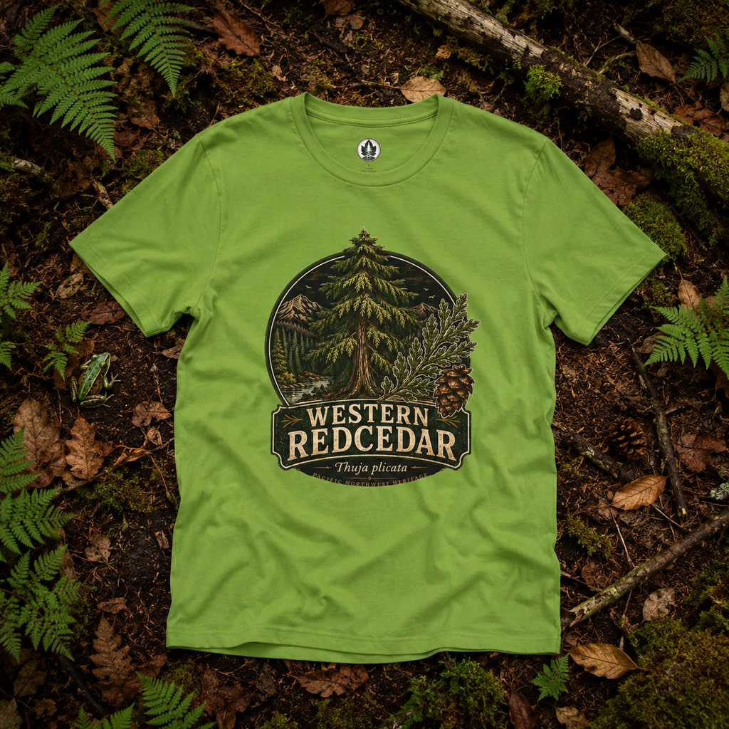 Western Redcedar, Thuja plicata Pacific Northwest Heritage T‑Shirt