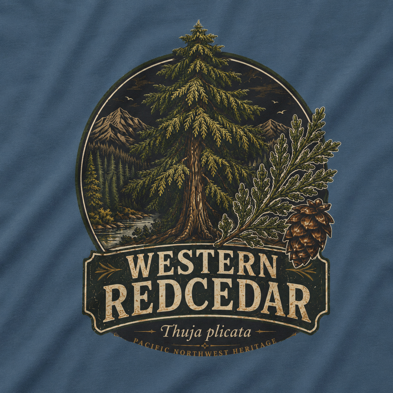 Western Redcedar, Thuja plicata Pacific Northwest Heritage T‑Shirt