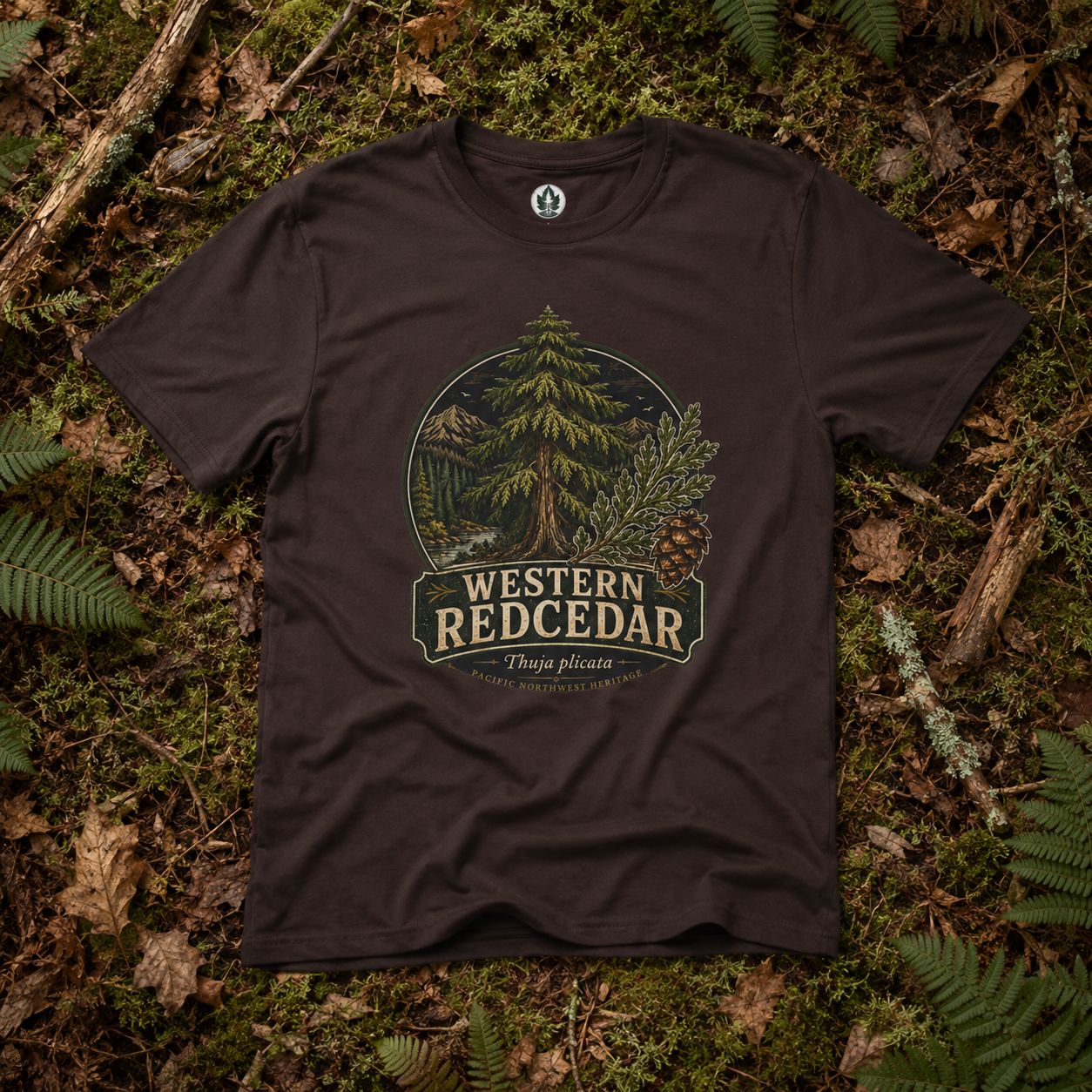 Western Redcedar, Thuja plicata Pacific Northwest Heritage T‑Shirt