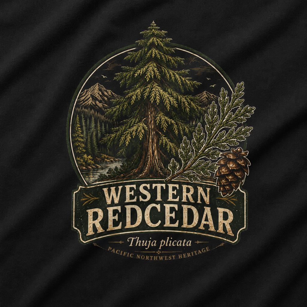 Western Redcedar, Thuja plicata Pacific Northwest Heritage T‑Shirt