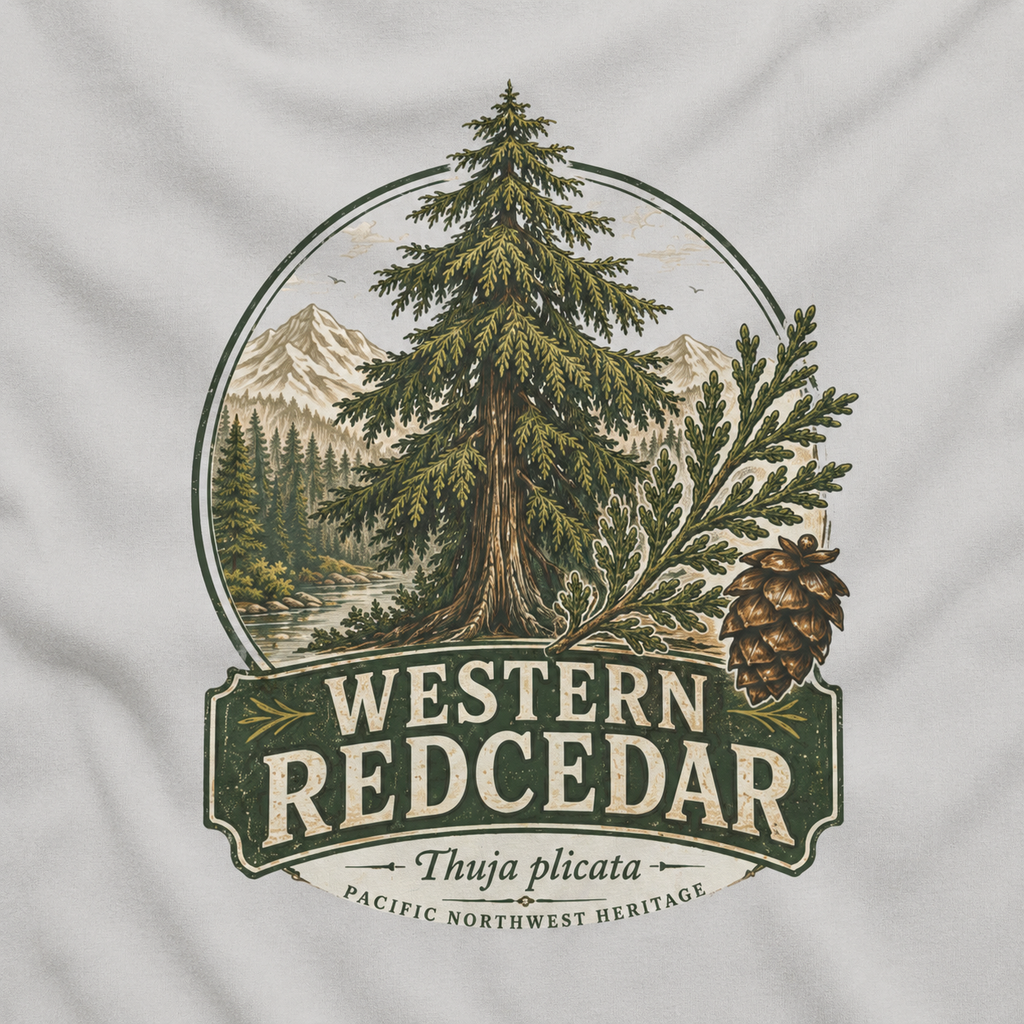 Western Redcedar, Thuja plicata Pacific Northwest Heritage T‑Shirt