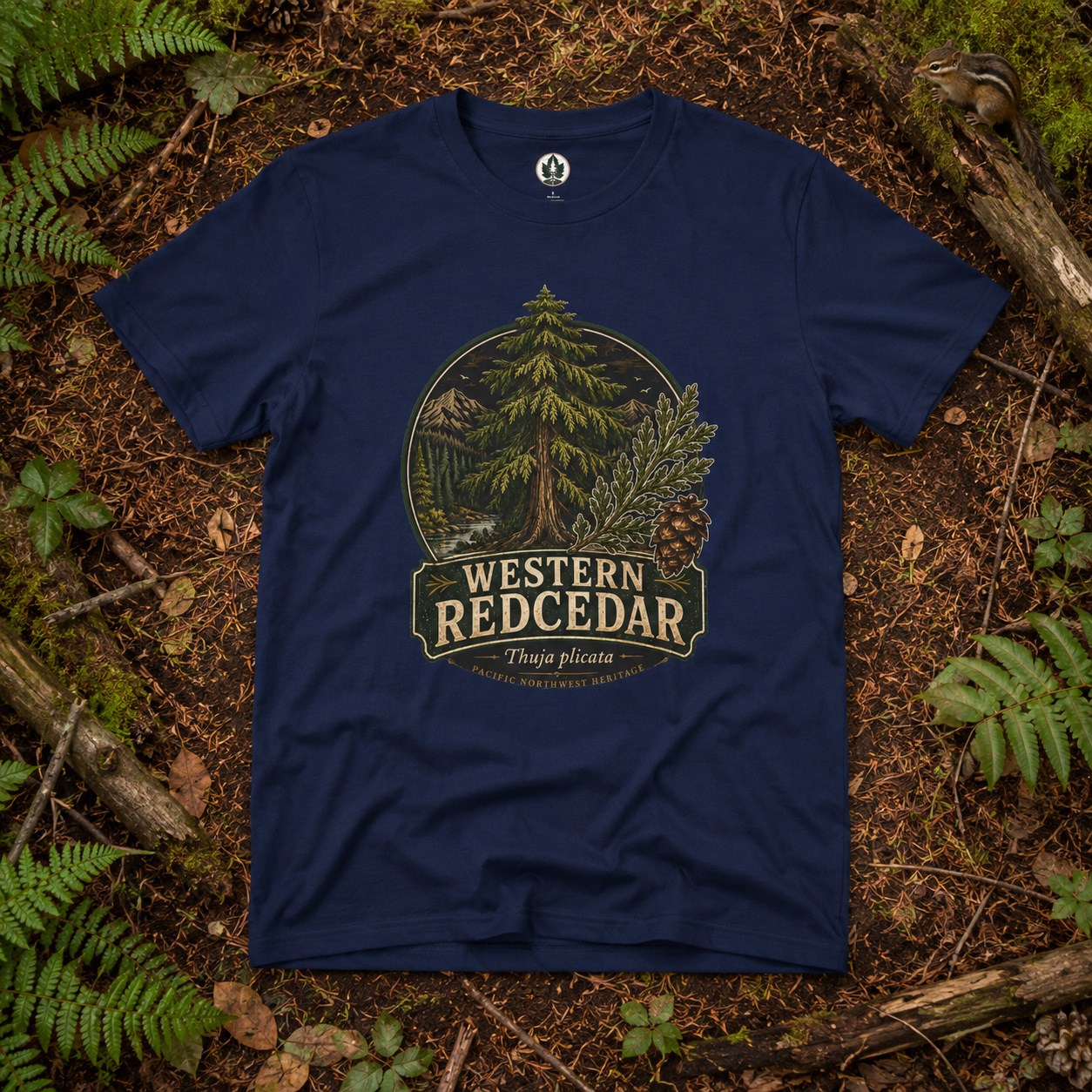 Western Redcedar, Thuja plicata Pacific Northwest Heritage T‑Shirt