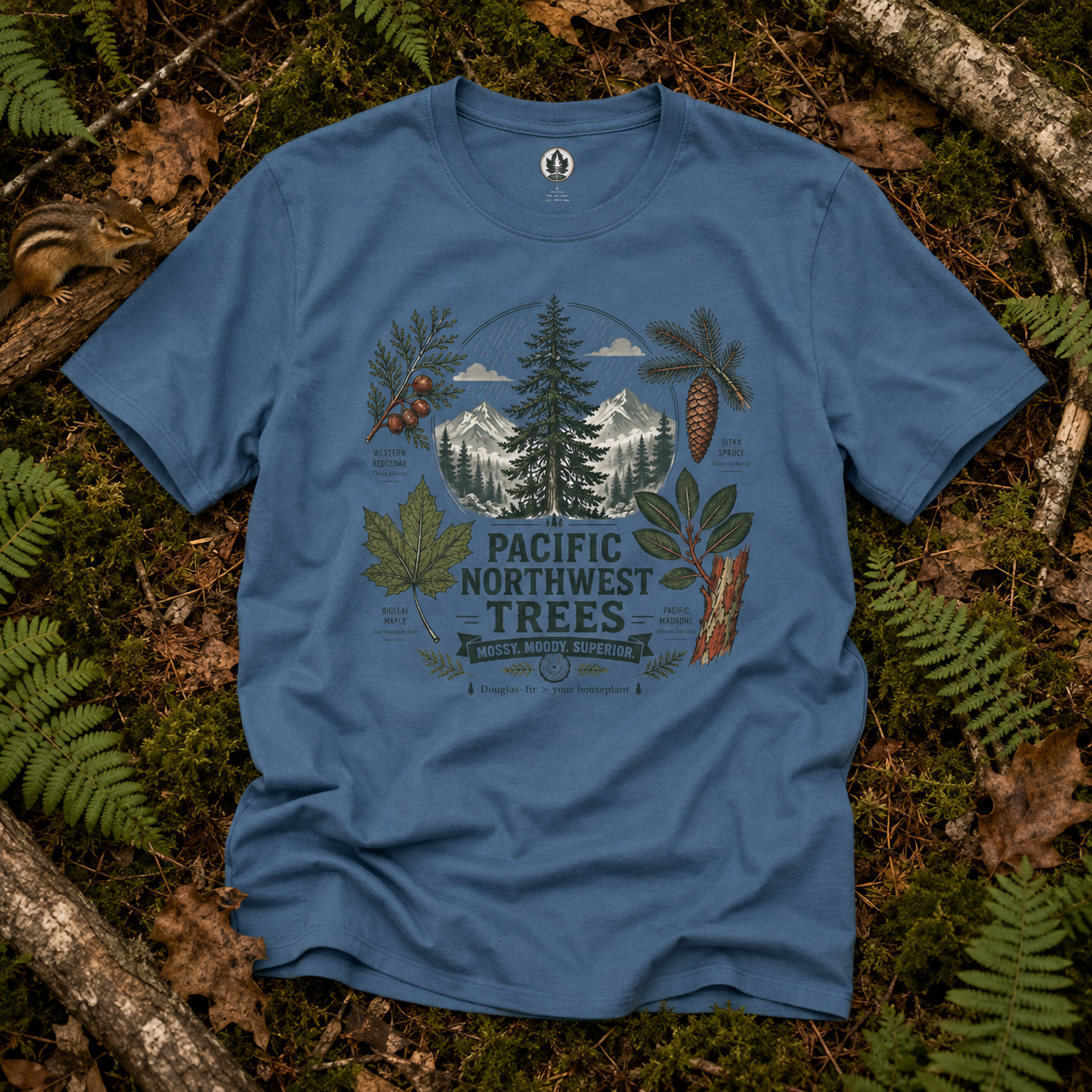 Pacific Northwest Trees, Mossy, Moody, Superior T‑Shirt