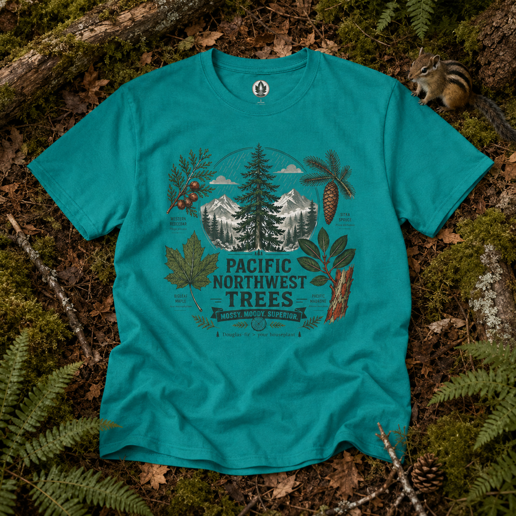 Pacific Northwest Trees, Mossy, Moody, Superior T‑Shirt
