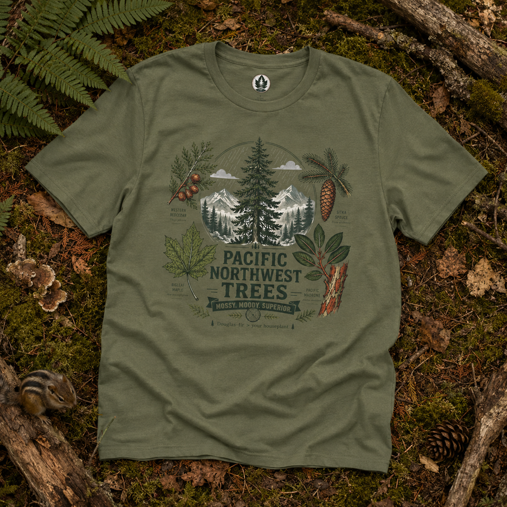Pacific Northwest Trees, Mossy, Moody, Superior T‑Shirt