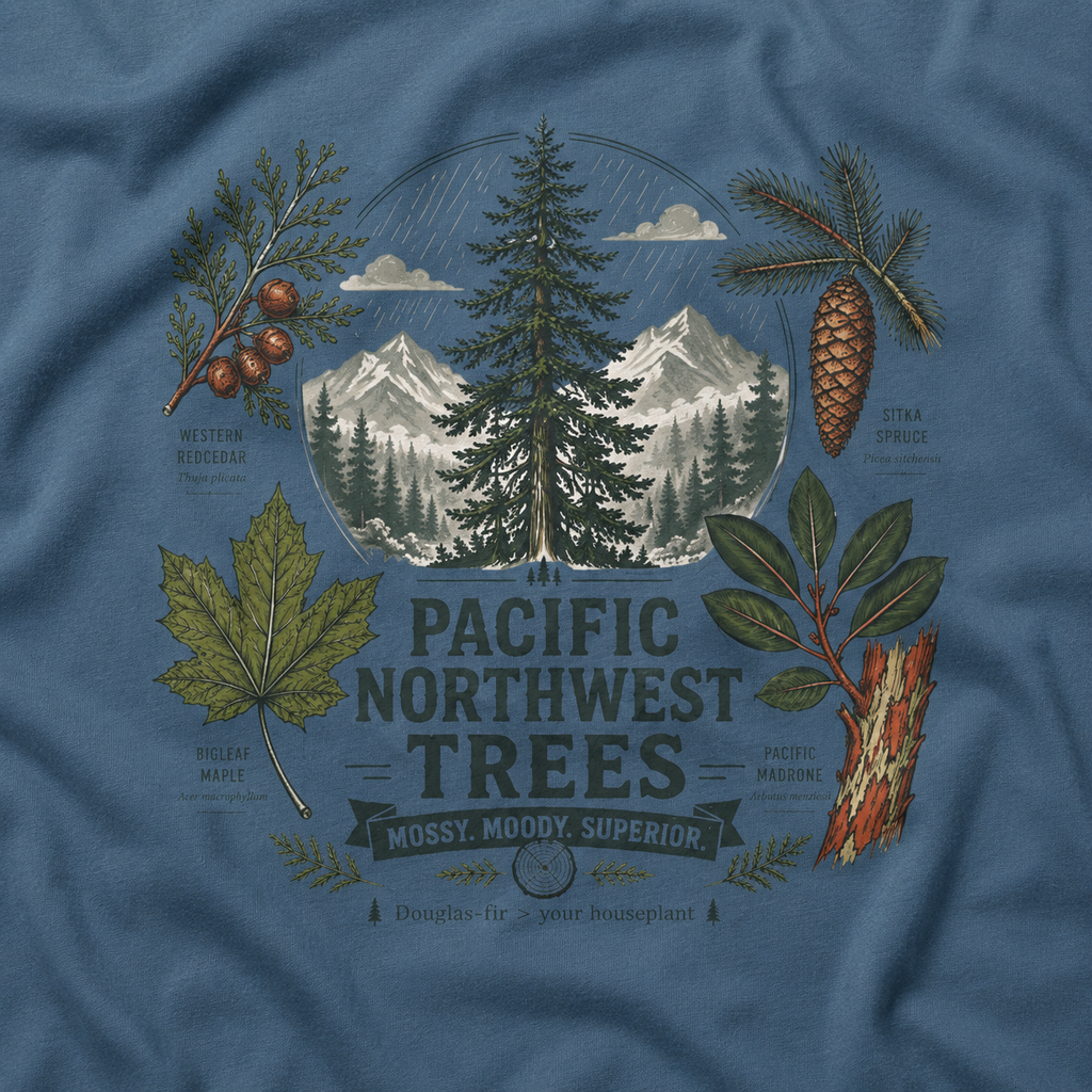 Pacific Northwest Trees, Mossy, Moody, Superior T‑Shirt
