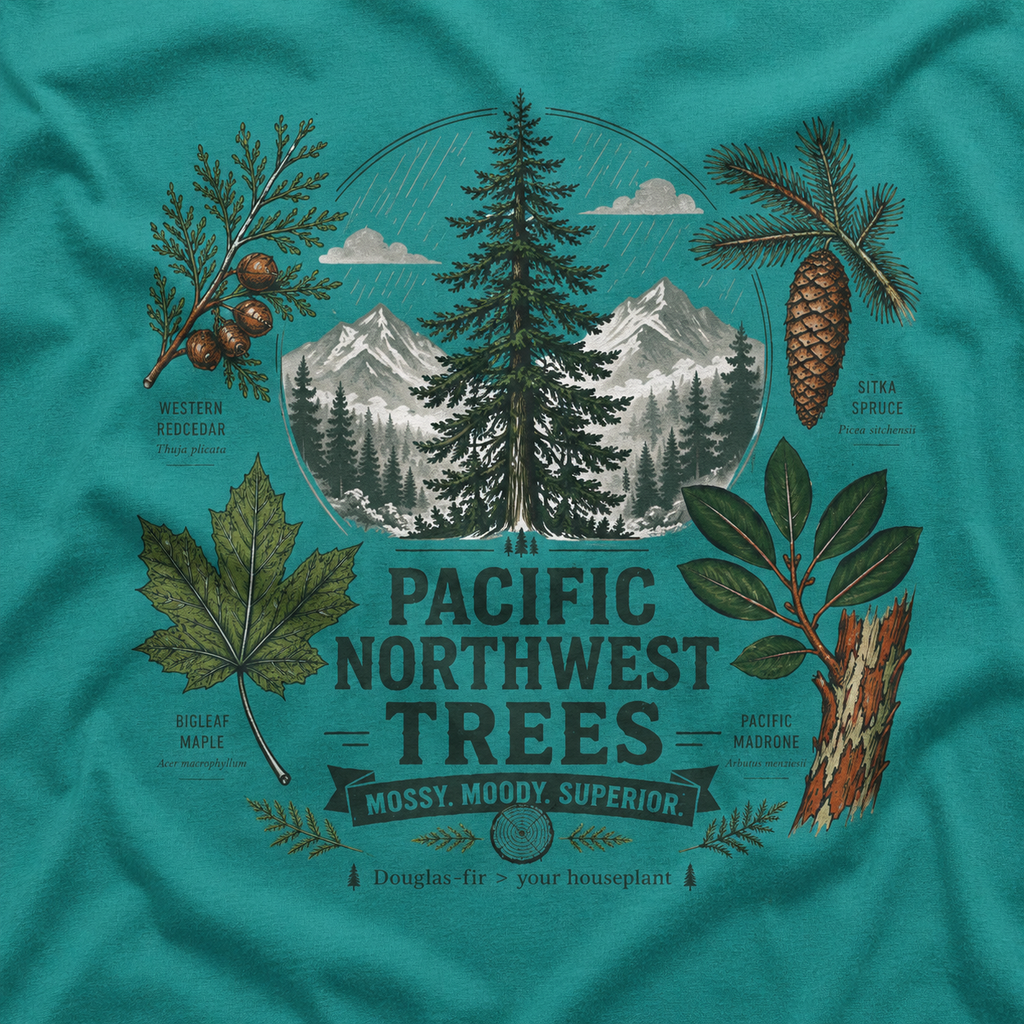 Pacific Northwest Trees, Mossy, Moody, Superior T‑Shirt