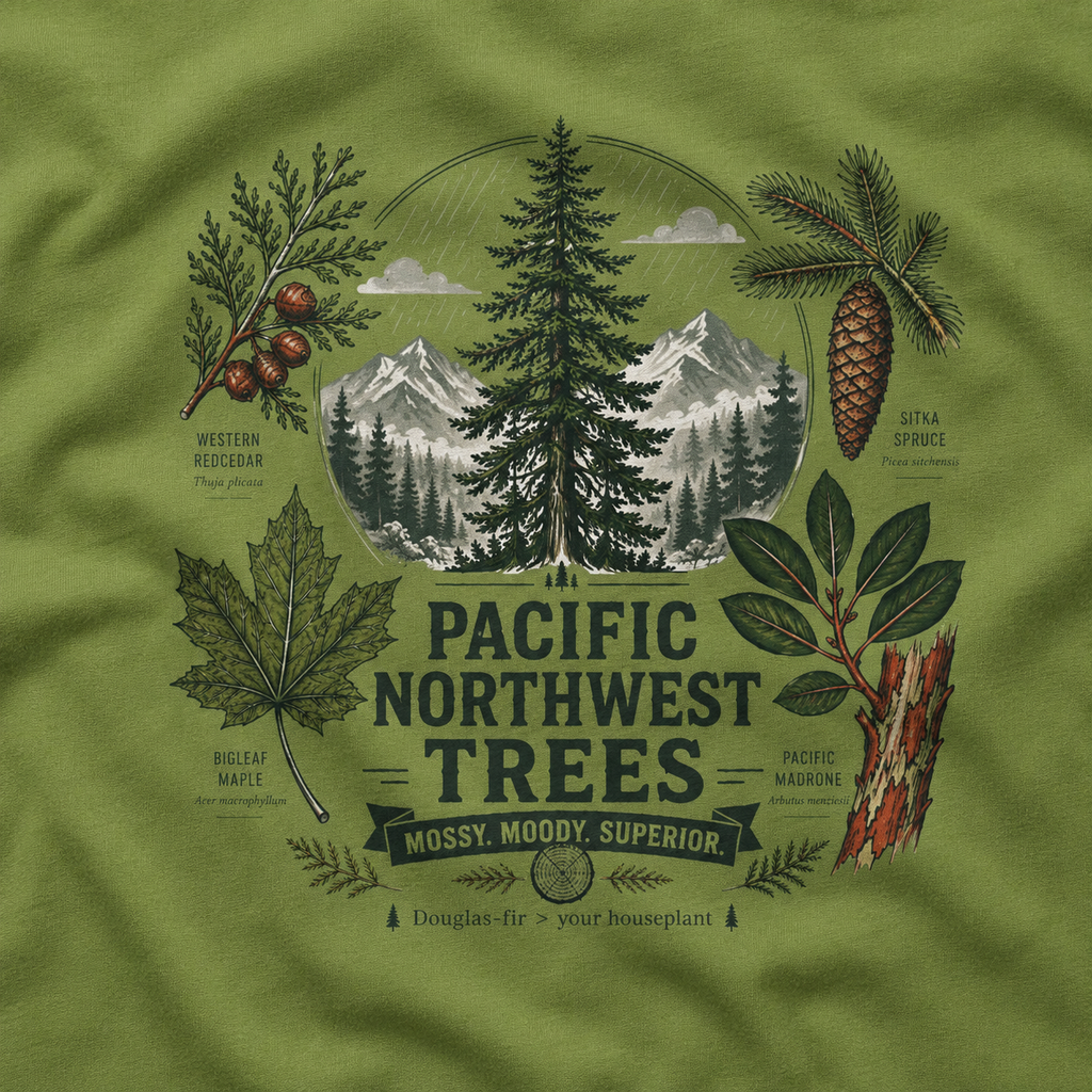 Pacific Northwest Trees, Mossy, Moody, Superior T‑Shirt
