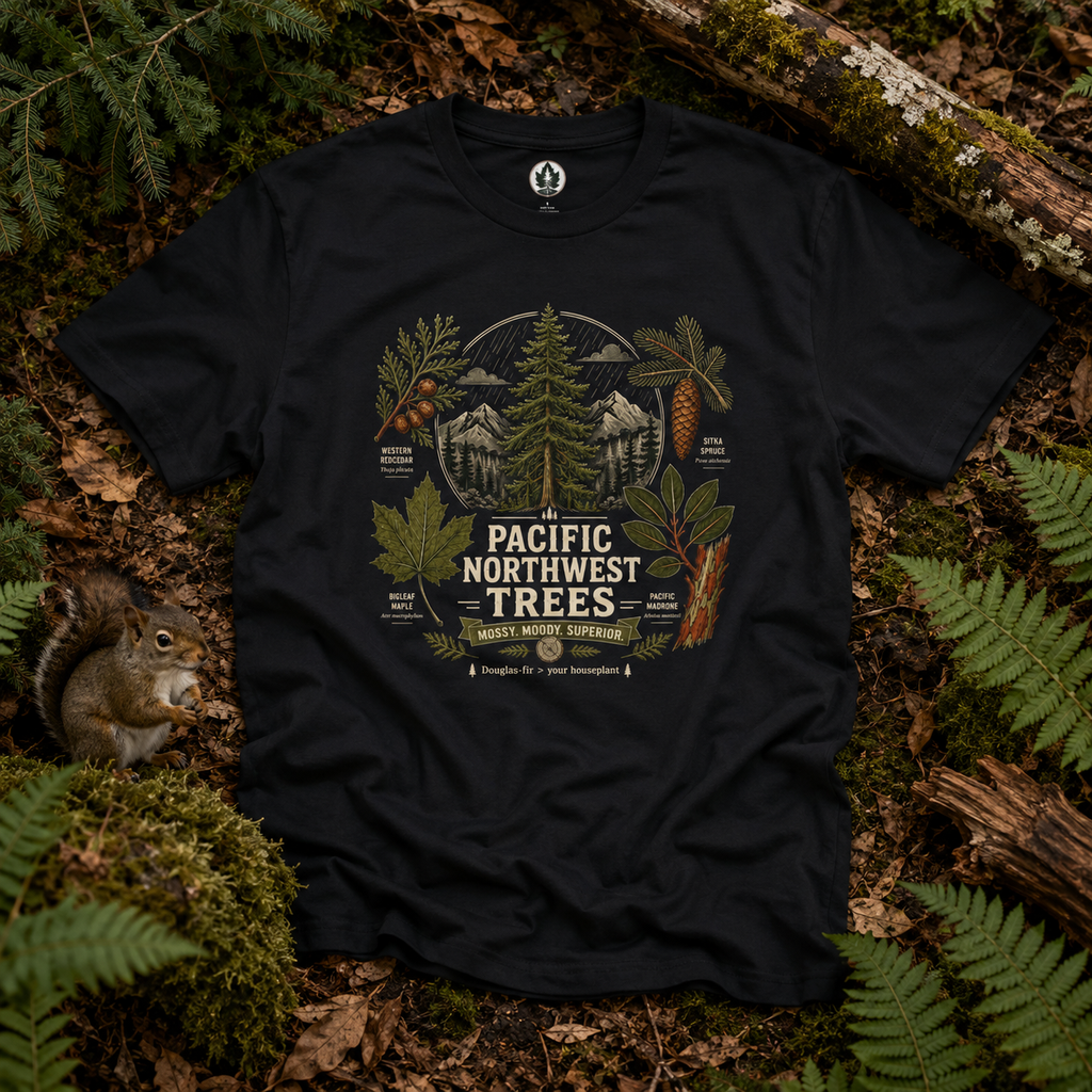 Pacific Northwest Trees, Mossy, Moody, Superior T‑Shirt