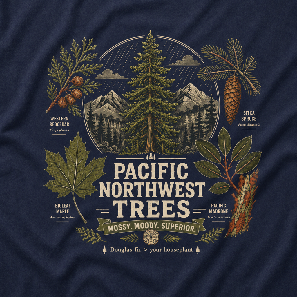 Pacific Northwest Trees, Mossy, Moody, Superior T‑Shirt
