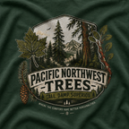 Pacific Northwest Trees, Tall, Damp, Superior T‑Shirt