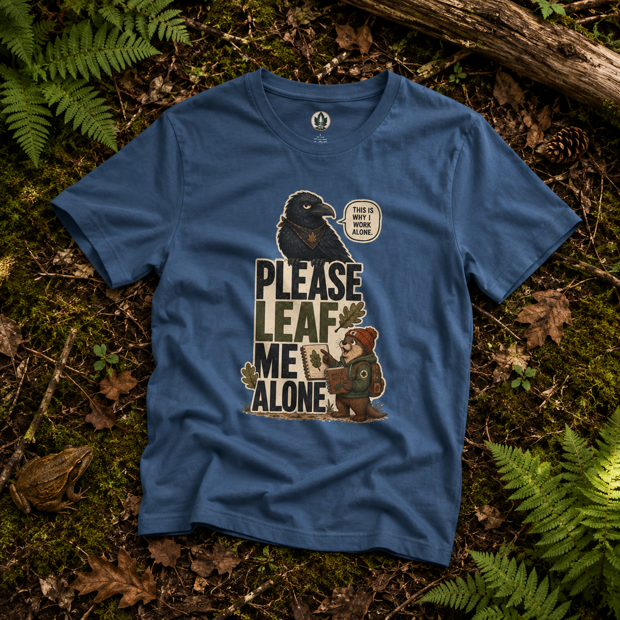 Please Leaf Me Alone (This is Why I Work Alone) Version 2 T‑Shirt