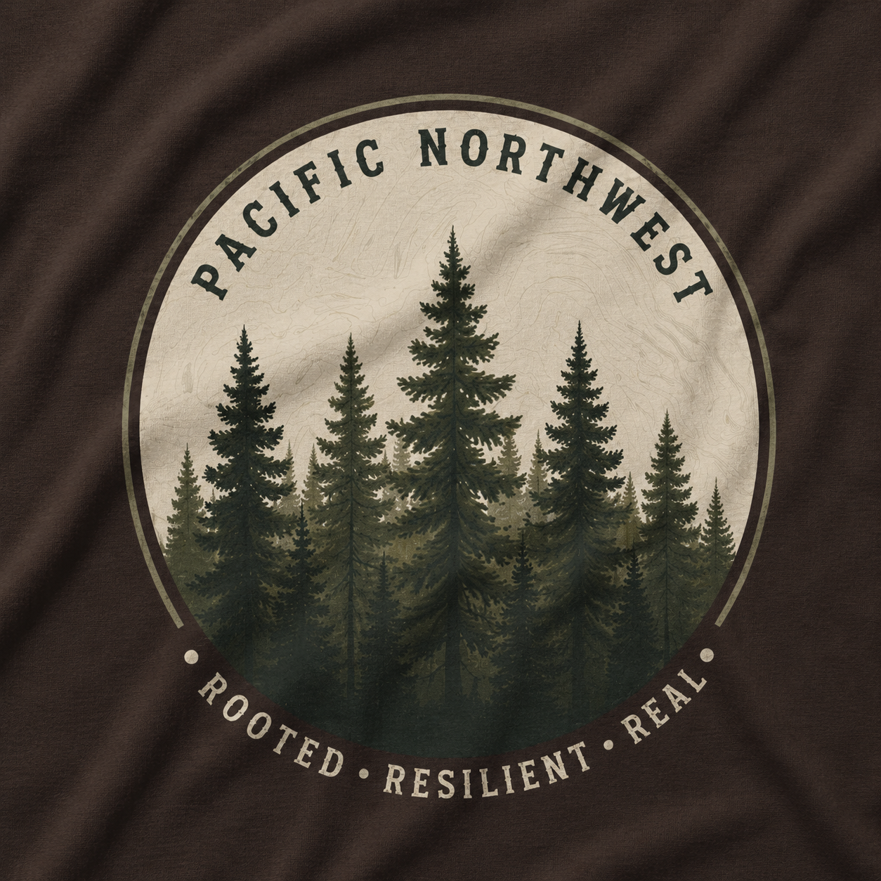 Pacific Northwest Tree T‑Shirt - "Rooted - Resilient - Real"