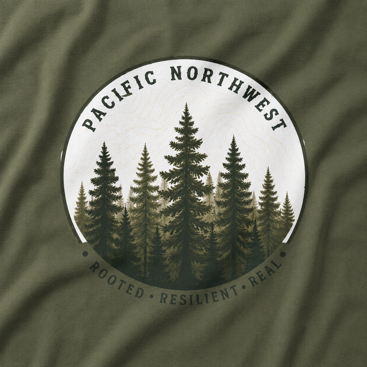 Pacific Northwest Tree T‑Shirt - "Rooted - Resilient - Real"