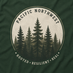 Pacific Northwest Tree T‑Shirt - "Rooted - Resilient - Real"