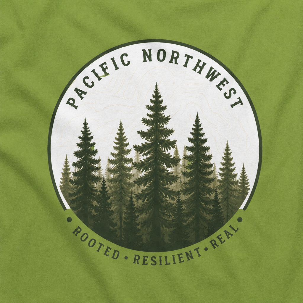 Pacific Northwest Tree T‑Shirt - "Rooted - Resilient - Real"