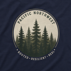 Pacific Northwest Tree T‑Shirt - "Rooted - Resilient - Real"