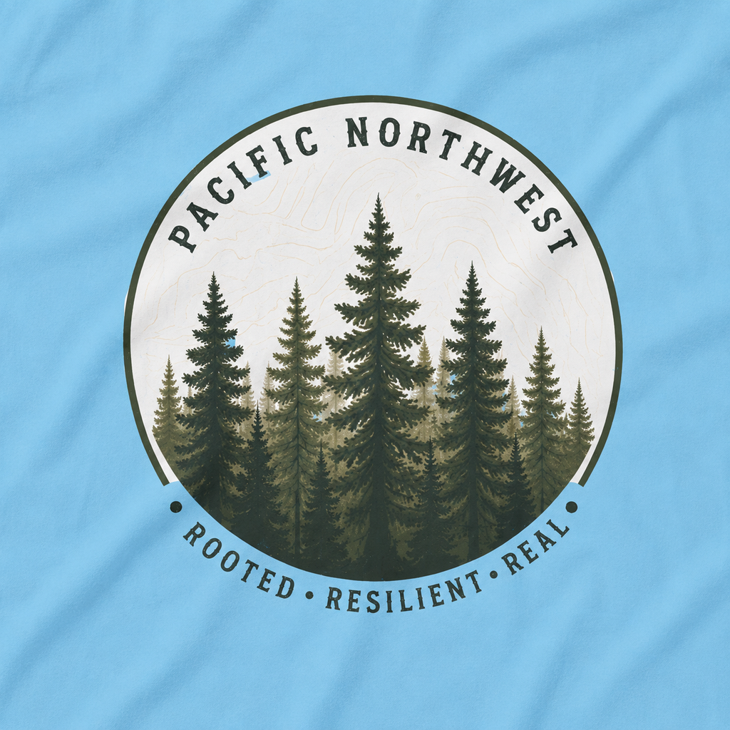 Pacific Northwest Tree T‑Shirt - "Rooted - Resilient - Real"