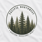 Pacific Northwest Tree T‑Shirt - "Rooted - Resilient - Real"