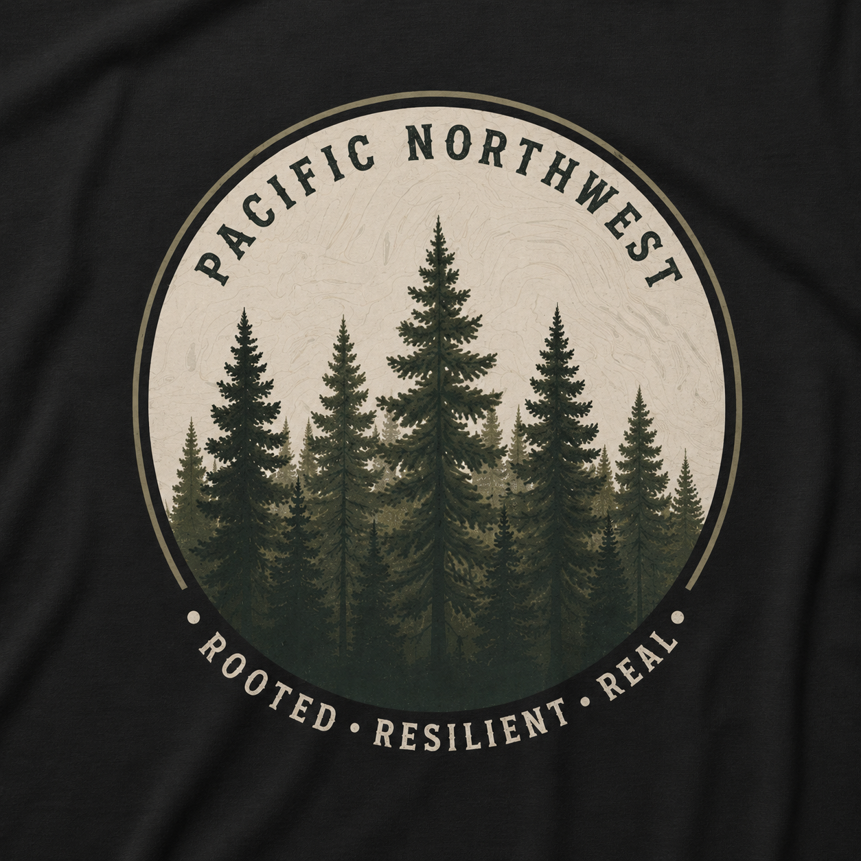 Pacific Northwest Tree T‑Shirt - "Rooted - Resilient - Real"