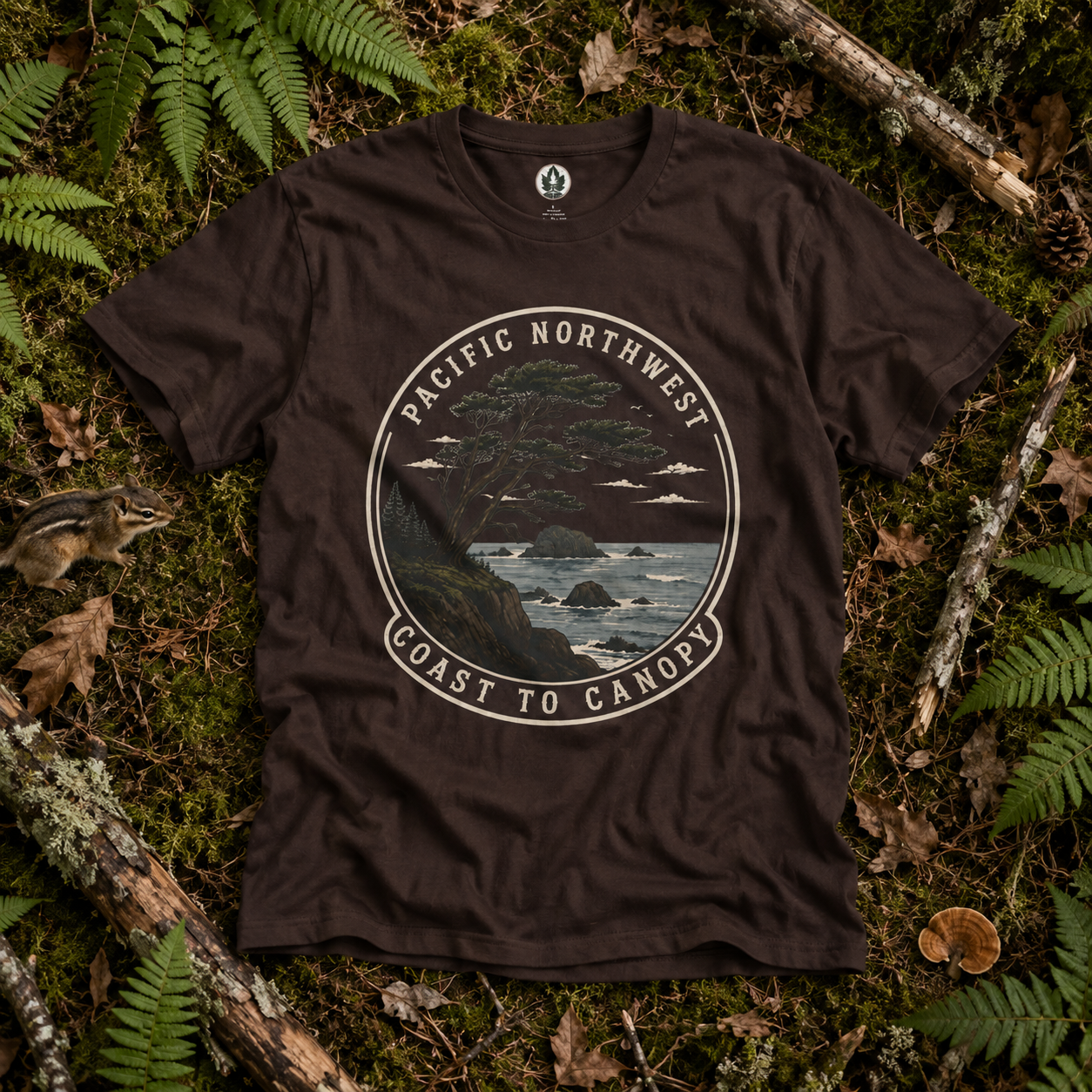 Pacific Northwest Tree T‑Shirt — “Coast to Canopy” Tee