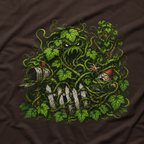 Kudzu Vine Monster with Garden Gnome Version 3 T‑Shirt