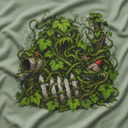 Kudzu Vine Monster with Garden Gnome Version 3 T‑Shirt