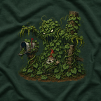 Kudzu Vine Monster with Garden Gnome Version 2 T‑Shirt