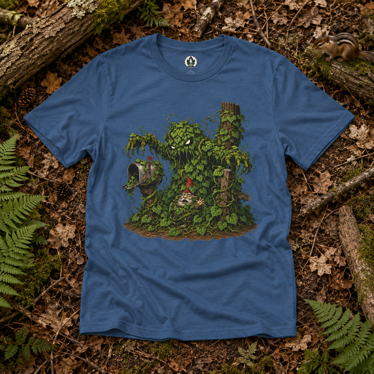 Kudzu Vine Monster with Garden Gnome Version 2 T‑Shirt