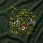 Kudzu Vine Monster with Garden Gnome Version 4 T‑Shirt