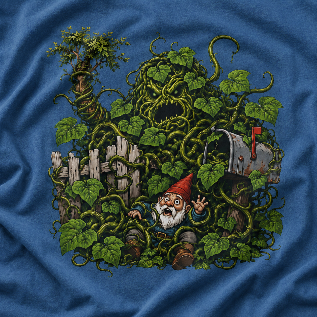 Kudzu Vine Monster with Garden Gnome Version 4 T‑Shirt