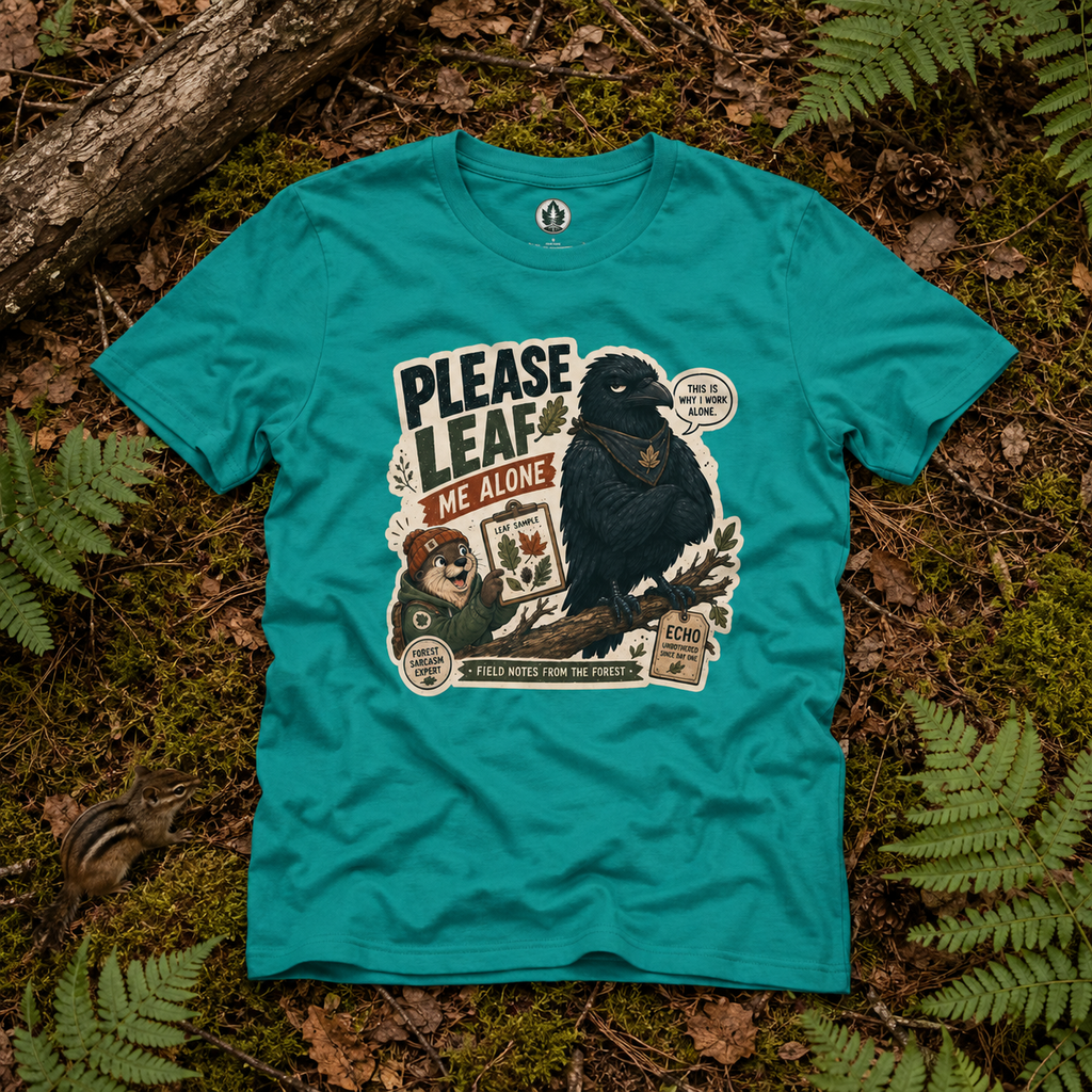 Please Leaf Me Alone (This is Why I Work Alone) Version 4 T‑Shirt