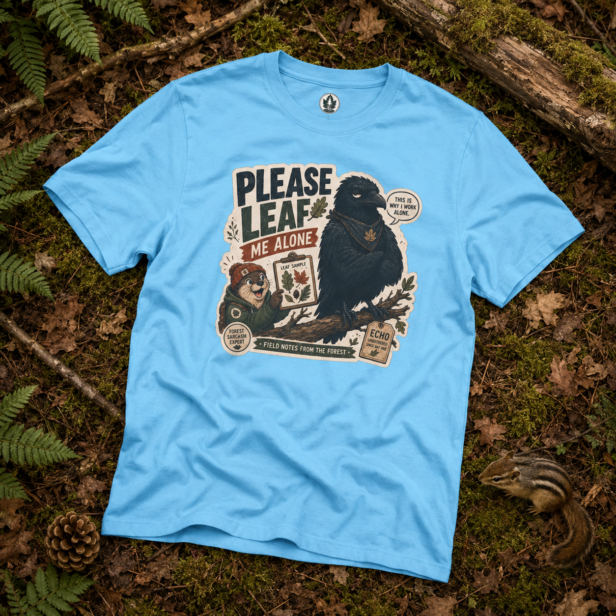 Please Leaf Me Alone (This is Why I Work Alone) Version 4 T‑Shirt