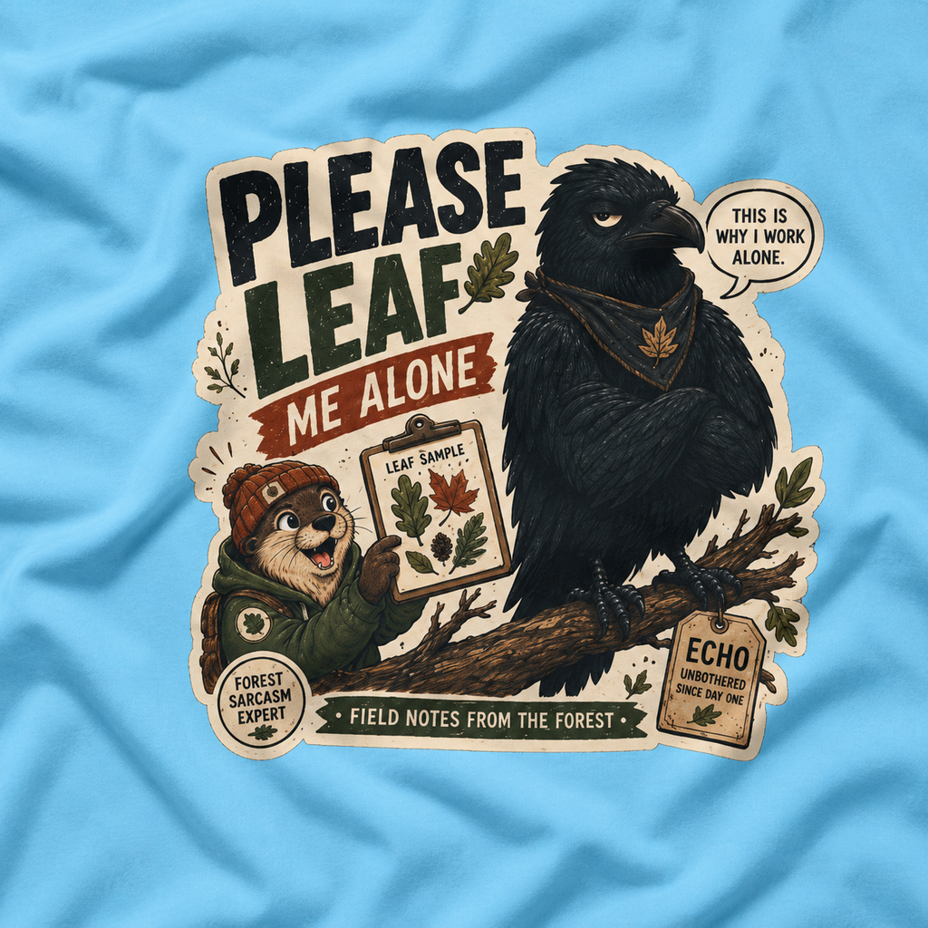 Please Leaf Me Alone (This is Why I Work Alone) Version 4 T‑Shirt