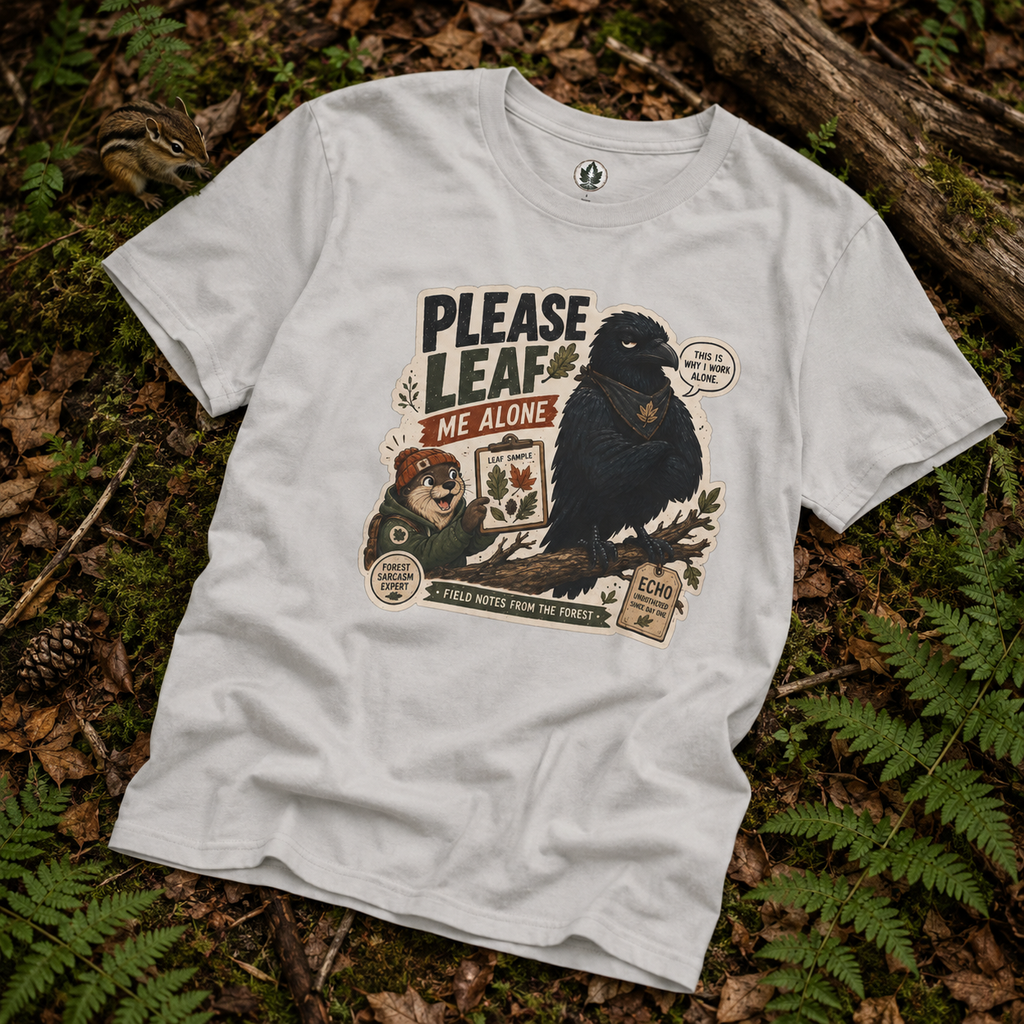 Please Leaf Me Alone (This is Why I Work Alone) Version 4 T‑Shirt