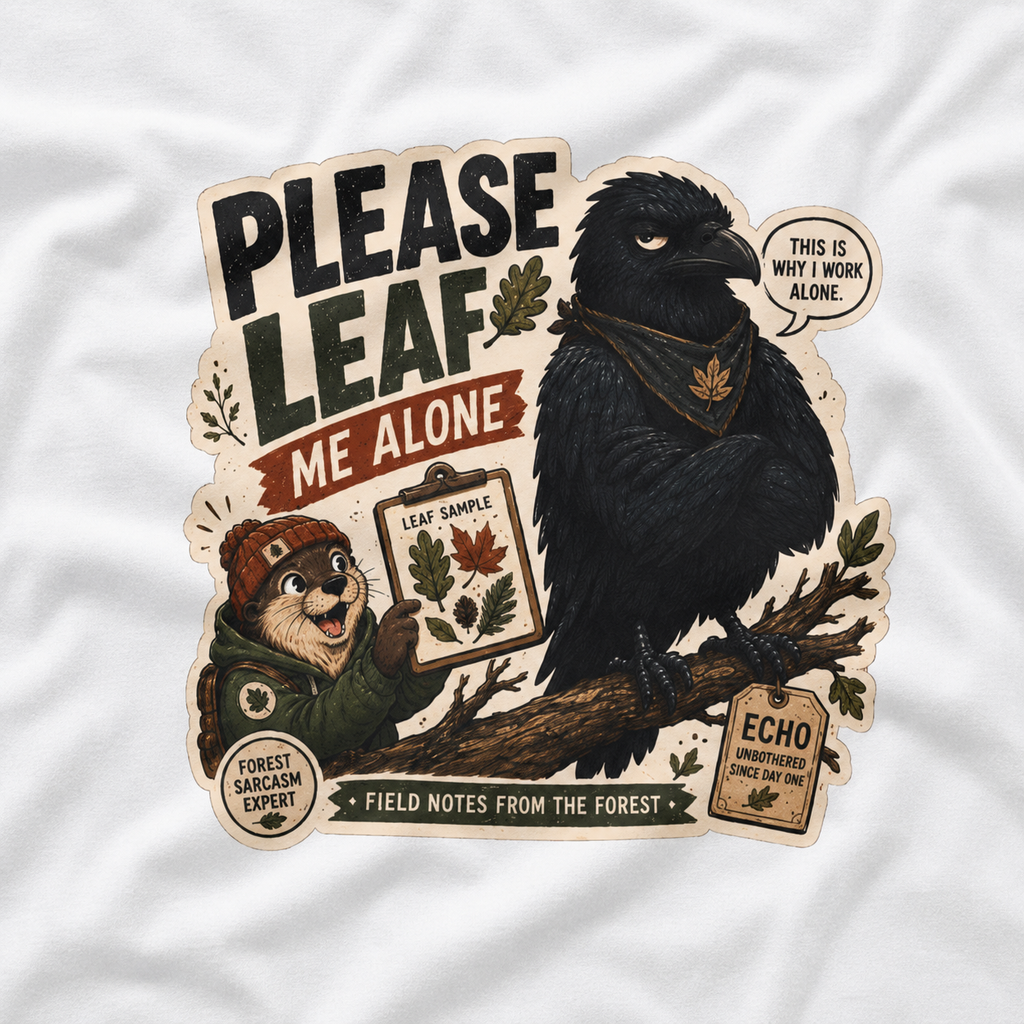 Please Leaf Me Alone (This is Why I Work Alone) Version 4 T‑Shirt