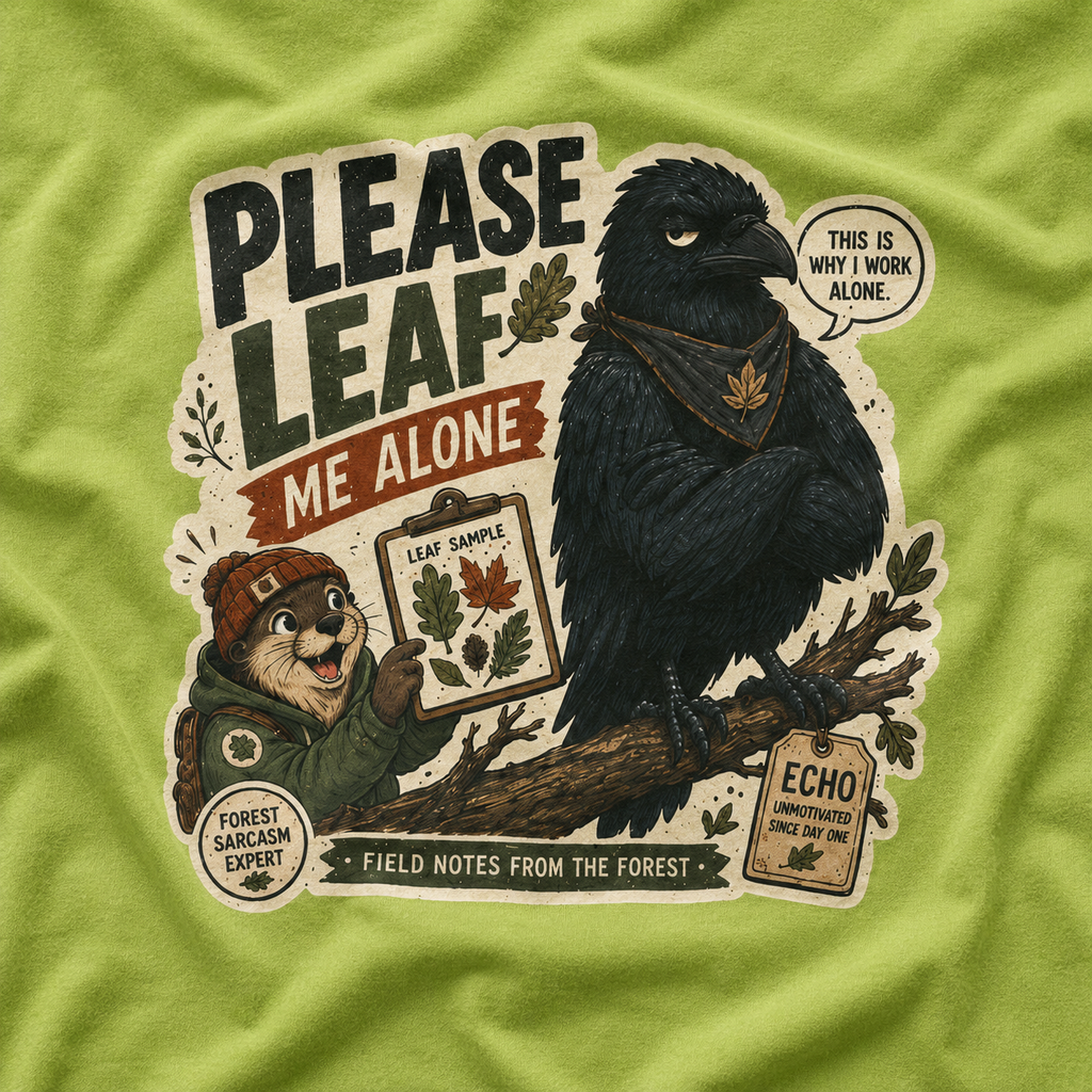 Please Leaf Me Alone (This is Why I Work Alone) Version 4 T‑Shirt