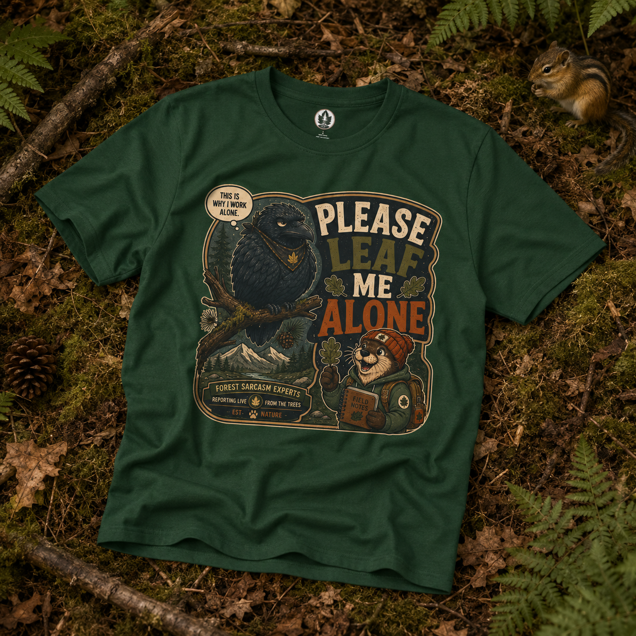 Please Leaf Me Alone (This is Why I Work Alone) Version 5 T‑Shirt