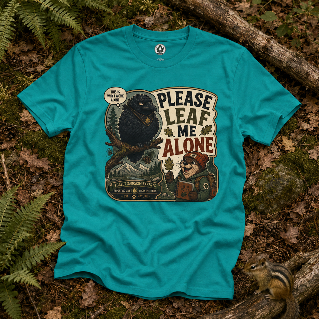 Please Leaf Me Alone (This is Why I Work Alone) Version 5 T‑Shirt