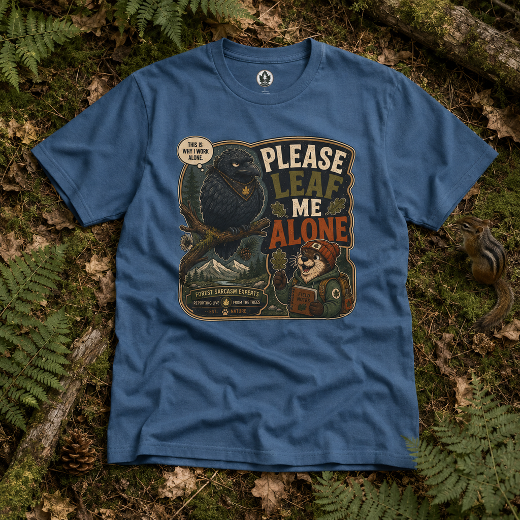 Please Leaf Me Alone (This is Why I Work Alone) Version 5 T‑Shirt