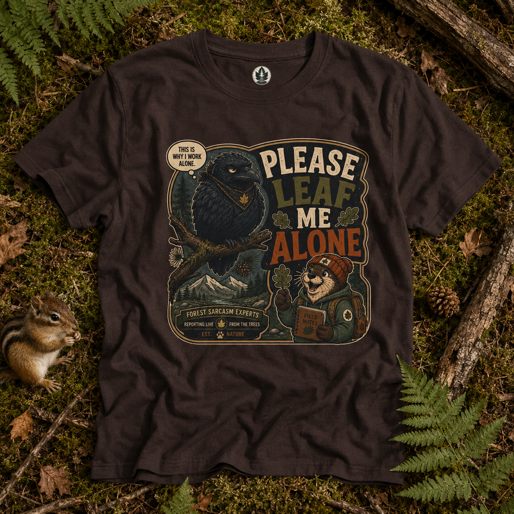Please Leaf Me Alone (This is Why I Work Alone) Version 5 T‑Shirt