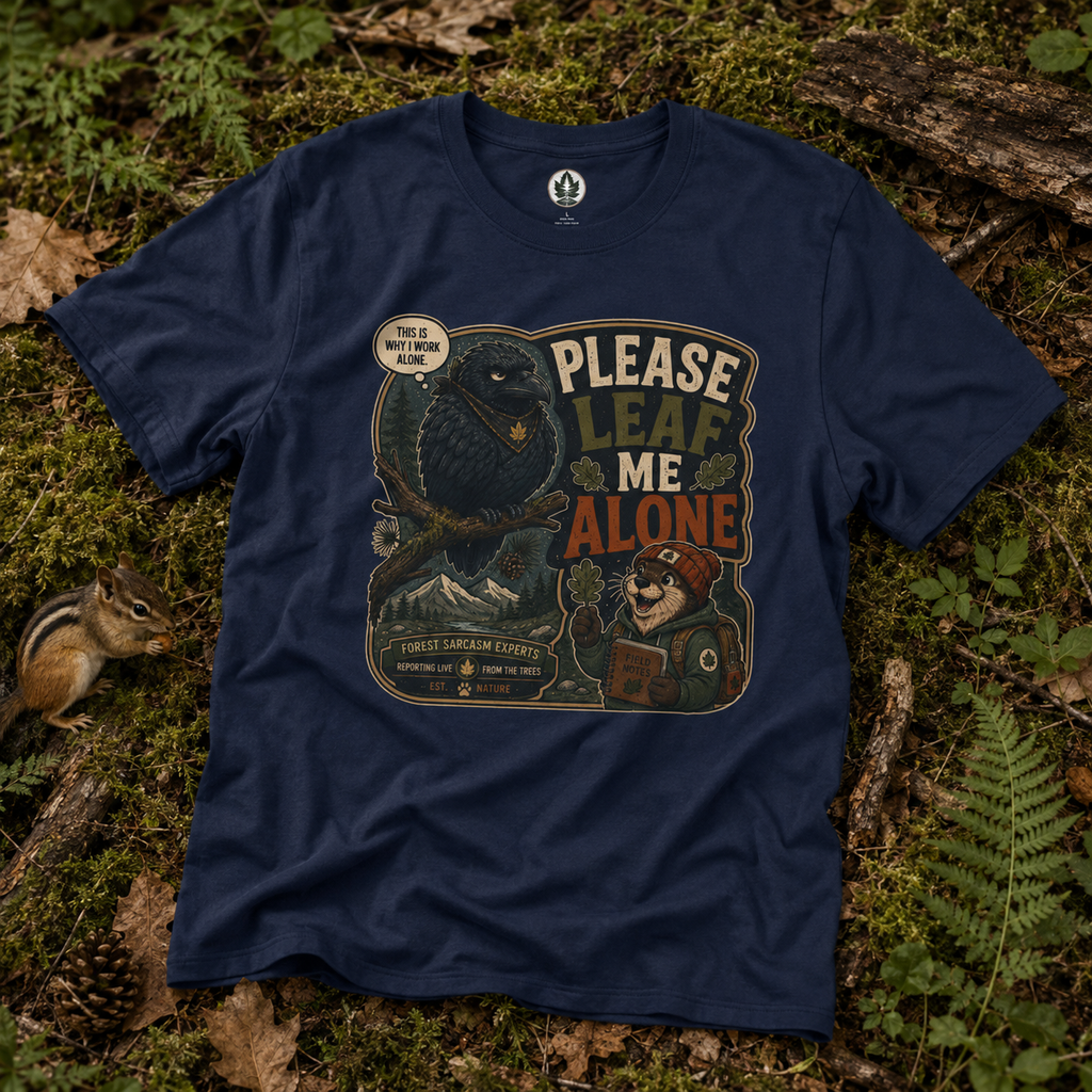 Please Leaf Me Alone (This is Why I Work Alone) Version 5 T‑Shirt