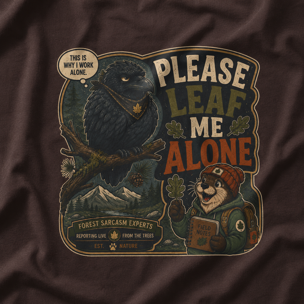 Please Leaf Me Alone (This is Why I Work Alone) Version 5 T‑Shirt