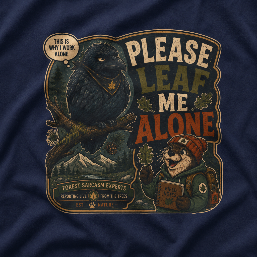 Please Leaf Me Alone (This is Why I Work Alone) Version 5 T‑Shirt