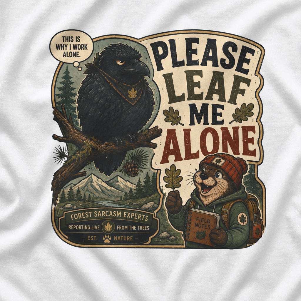 Please Leaf Me Alone (This is Why I Work Alone) Version 5 T‑Shirt