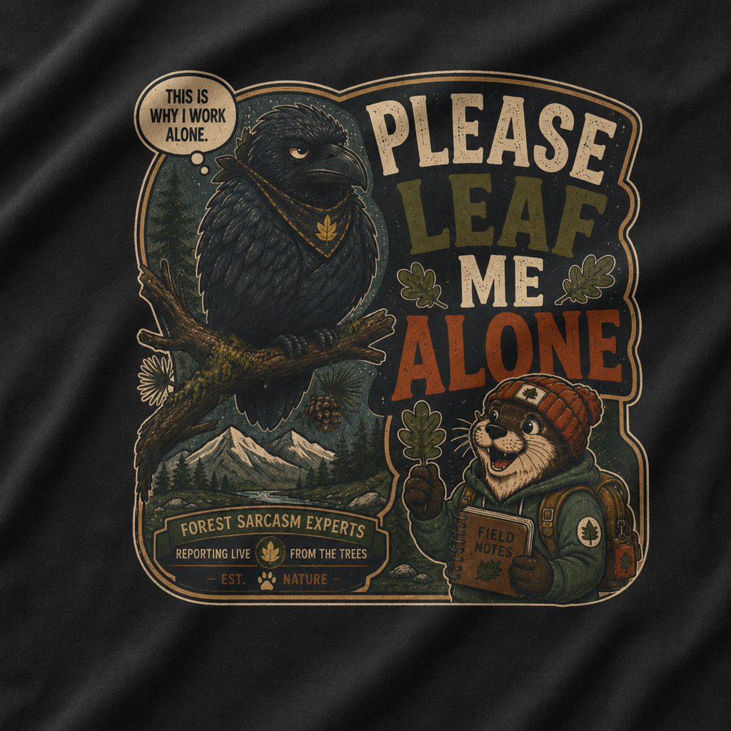 Please Leaf Me Alone (This is Why I Work Alone) Version 5 T‑Shirt