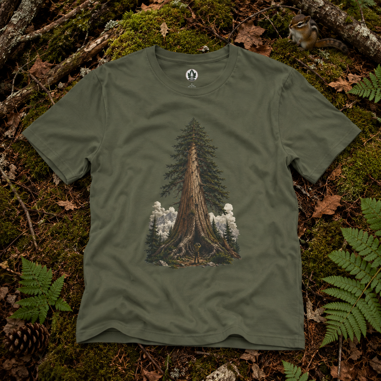 Looking up at Giant Tree Version Three T‑Shirt