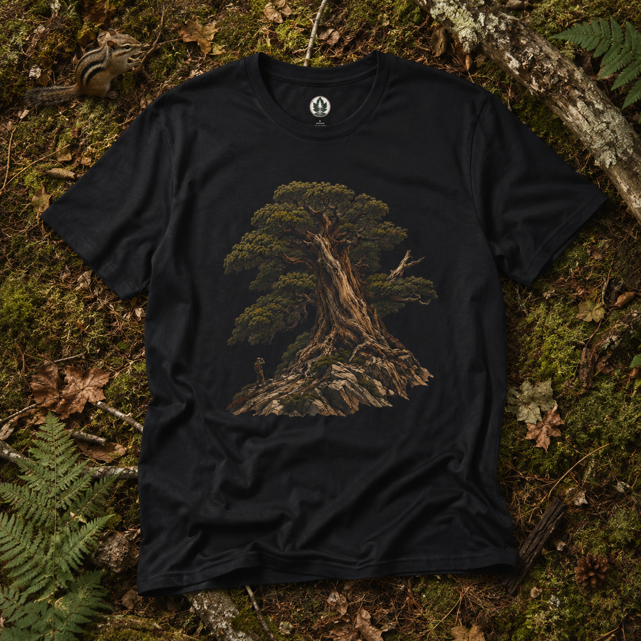 Looking up at Giant Tree Version Five T‑Shirt
