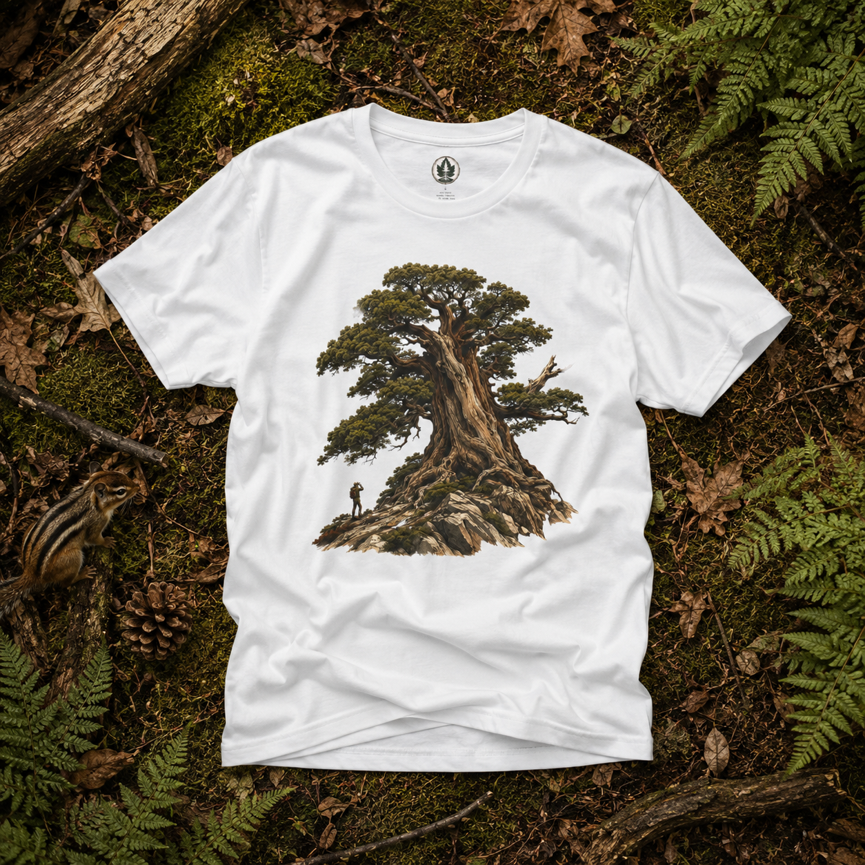 Looking up at Giant Tree Version Five T‑Shirt